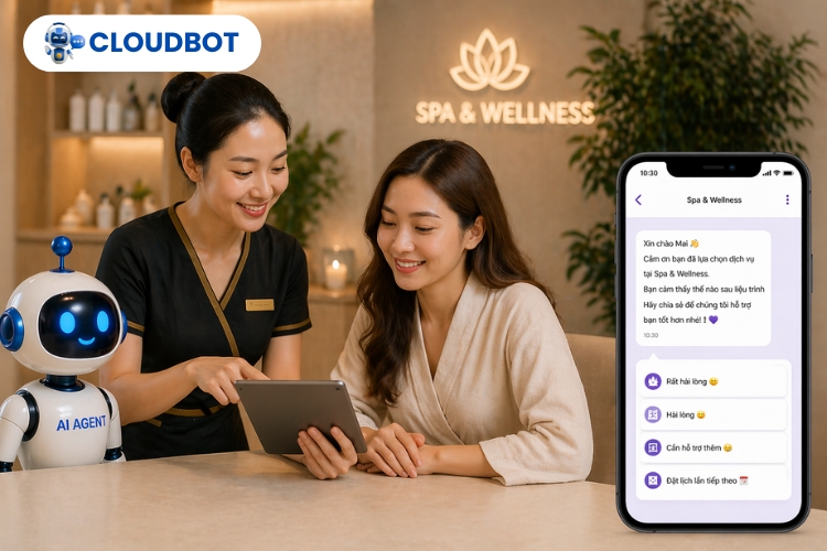 Điểm chạm 5: AI Agent chăm sóc sau dịch vụ và kích thích khách quay lại 